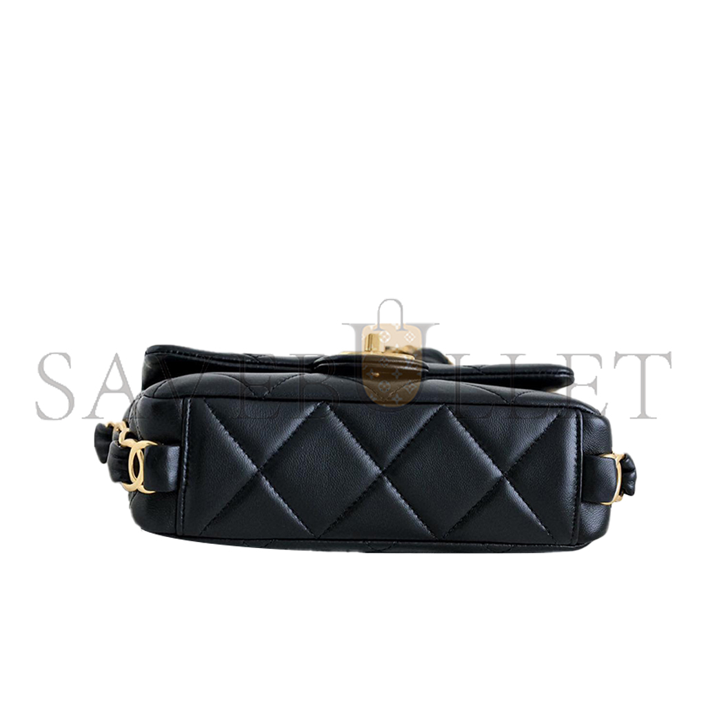 CHANEL MASTER DOUBLE C THICK CHAIN COVER MINI BLACK AS5174 (17*12*4.5cm)